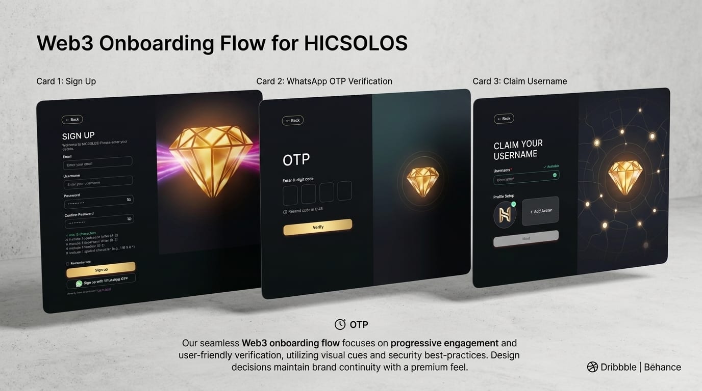 HICSOLOS: Web3 Registration & OTP Flow
